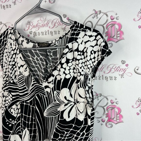 Jams World dress tropical boho abstract Monochrome Leaf Pattern Dress hippie - Picture 5 of 10